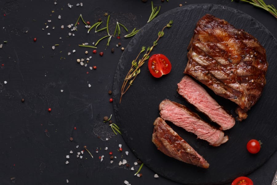 grass-fed rib-eye steak